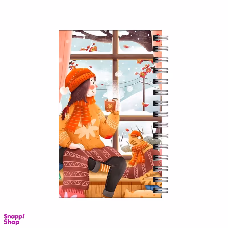 دفترچه یادداشت مدل to do list طرح دختر و زمستون و چای کد 9777399