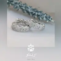 گوشواره نقره حلقه ای طرح فلاور میکرو با عیار 925 و آبکاری طلاسفید