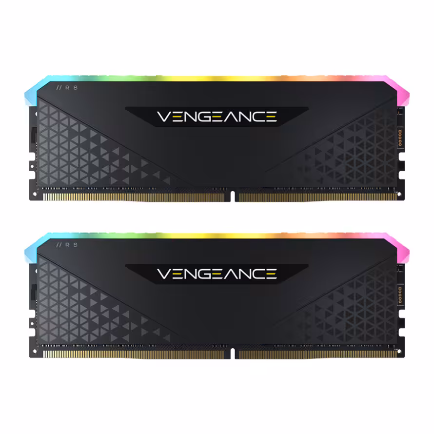 رم کورسیر VENGEANCE RGB RS Black 64GB 32GBx2 3600MHz CL18