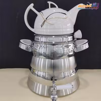 کتری و قوری روگازی کف چدن تابناک 5/5 لیتری