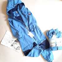 سرهمی گرم ( کاپشن، شلوار، کلاه ،چتر) ضدآب  قد کل  98 تا 104 سانت  3 تا4 سال