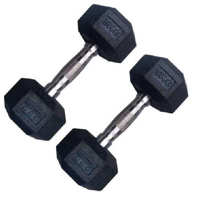 دمبل شش ضلعی 27.5 کیلوگرمی مکسول بسته دو عددی