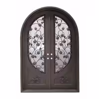 درب آهنی ورودی فرفروژه دو لنگه هلال کد 2079