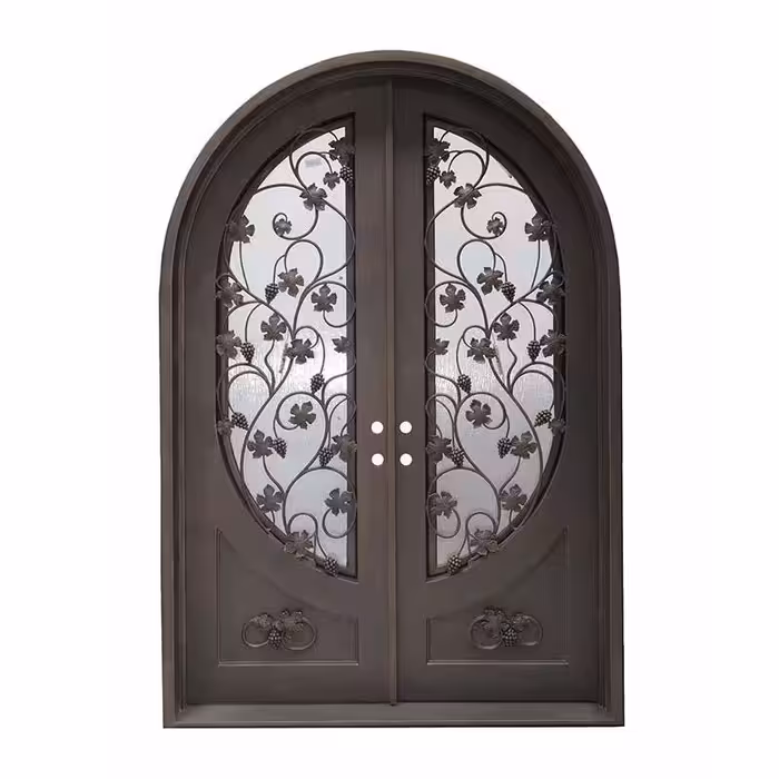 درب آهنی ورودی فرفروژه دو لنگه هلال کد 2079