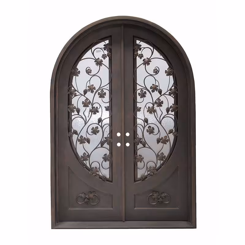 درب آهنی ورودی فرفروژه دو لنگه هلال کد 2079