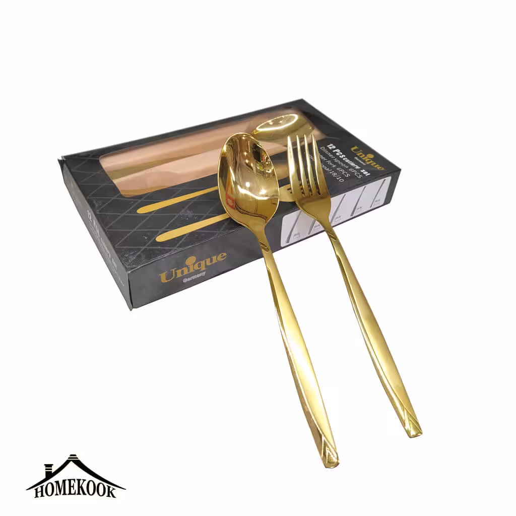 قاشق و چنگال طلایی یونیک