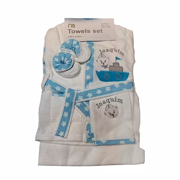 ست حوله بچه مادرکر مدل خرس و قایق | سیسمونی بدو نی نی