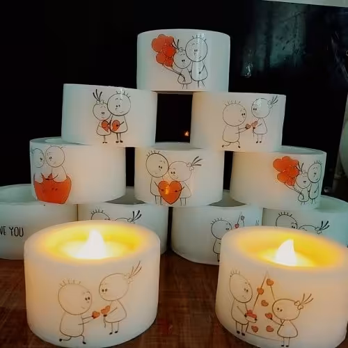 شمع فانوسی با طرح دلخواه