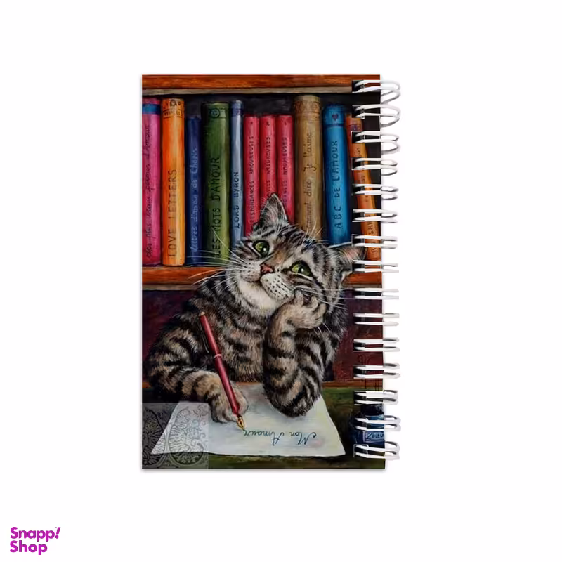 دفترچه یادداشت مدل to do list طرح گربه و کتابخانه کد abc-5688