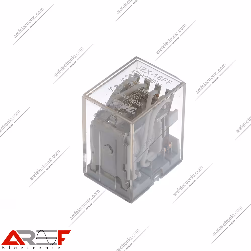 رله NHG مدل JZX-18FF دارای 220 ولت 5 آمپر 14 پین - فروشگاه عارف الکترونیک