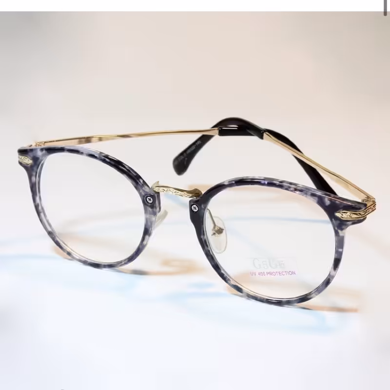 فریم عینک طبی گرد ویفر فلزی رنگی ضد اشعه uv400 مخصوص نور و کامپیوتر و گوشی 2190