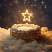 بک دراپ کودک با ستاره و ابر | گرافیک با طعم تربچه