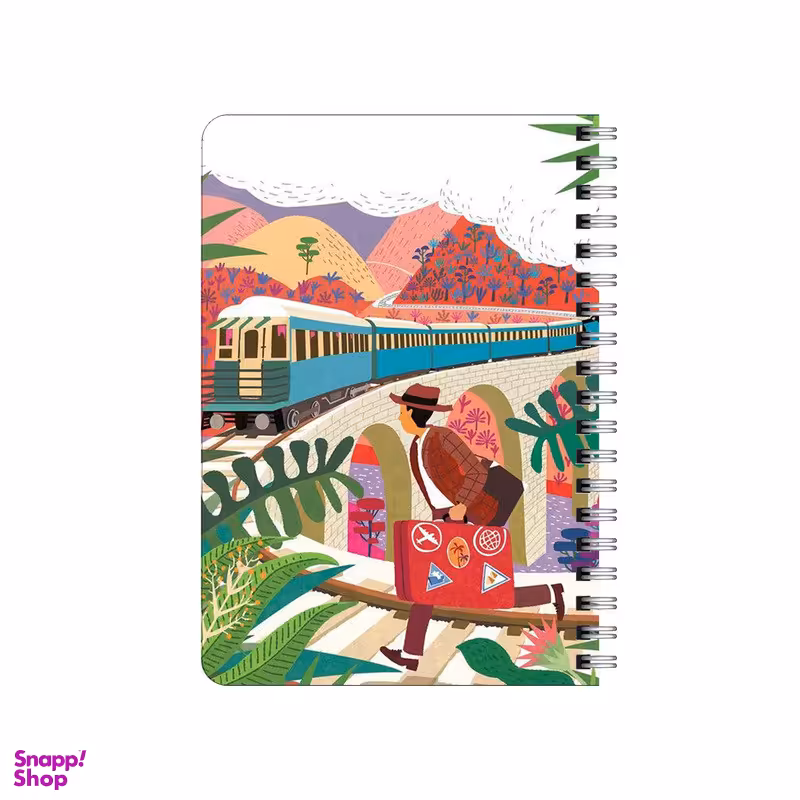 دفترچه یادداشت بامبیلیپ مدل چوبی طرح سفر و قطار کد 2000507