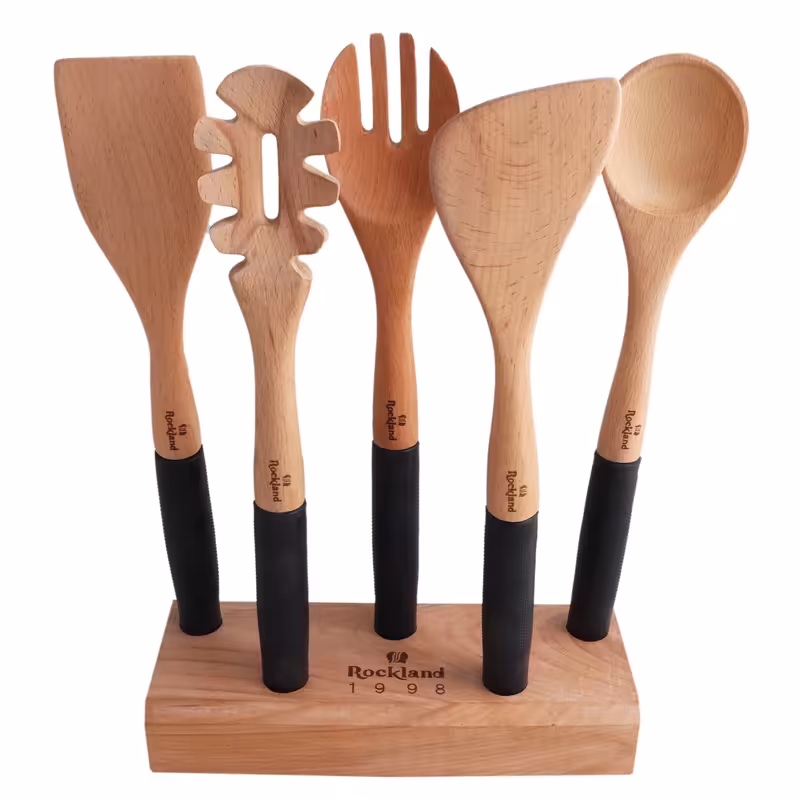 سرویس کفگیر و ملاقه 6 پارچه راکلند مدل استنددار سبز روشن