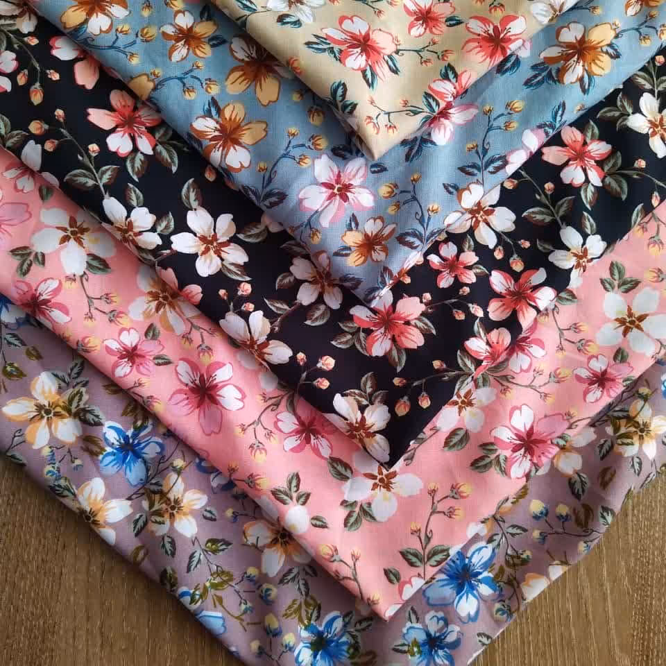 پارچه نخی گلدار عرض 1.5