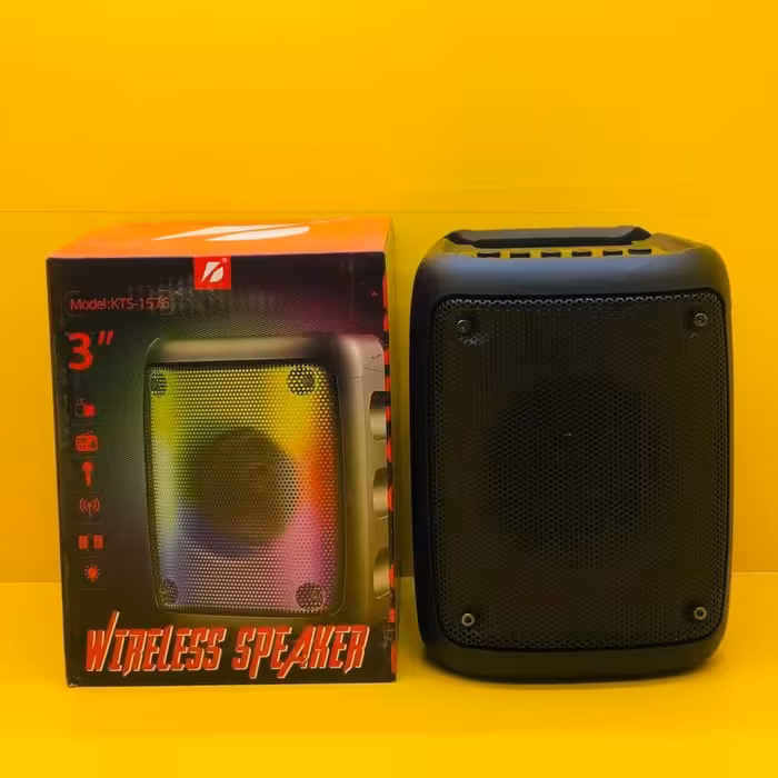 اسپیکر kTs_1576 با صدای خوب و رقص نور به همراه کابل شارژ و قابلیت نصب میکروفن