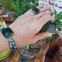 ست گردنبند و دستبند و انگشتر سبز