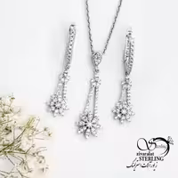 نیمست نقره آویز گلدار عیار925 کد 16784