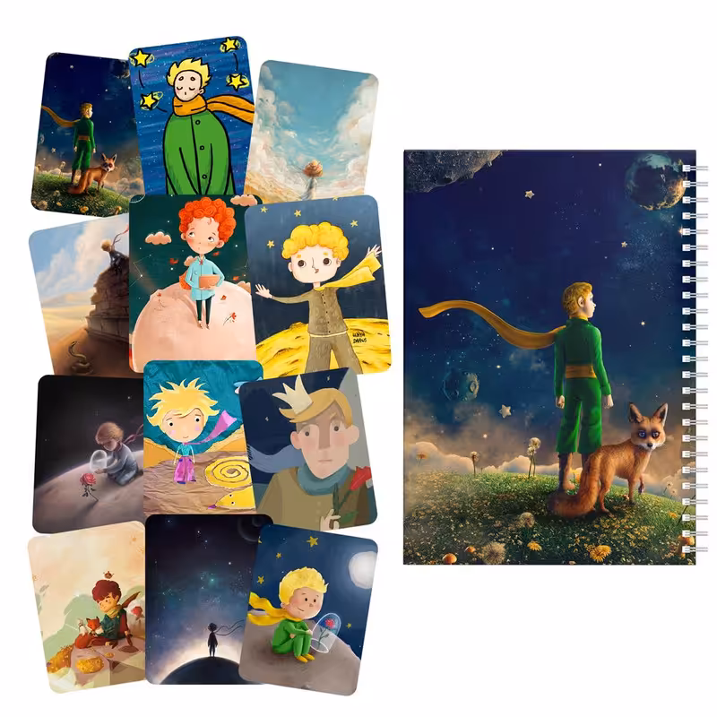  دفتر مشق باژیکان طرح شازده کوچولو کد 20212062 به همراه برچسب مجموعه 12 عددی