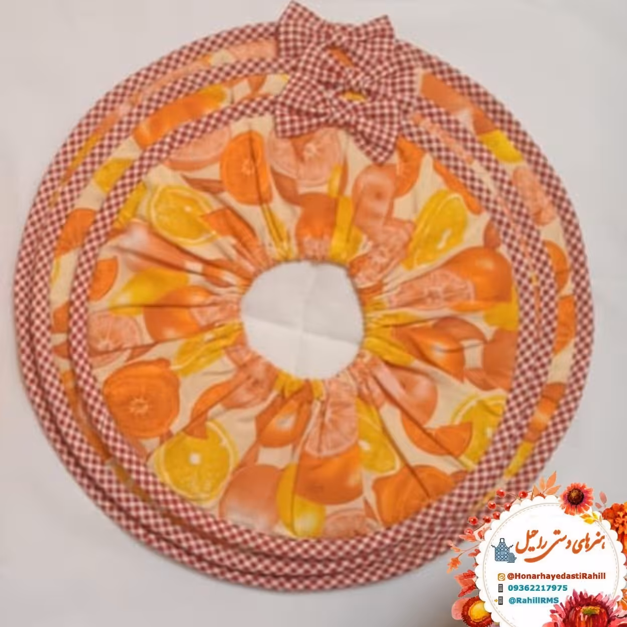 ست دمکنی طرح لیمو رنگ  نارنجی 