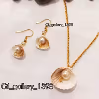 گوشواره و گردنبند صدف دریایی