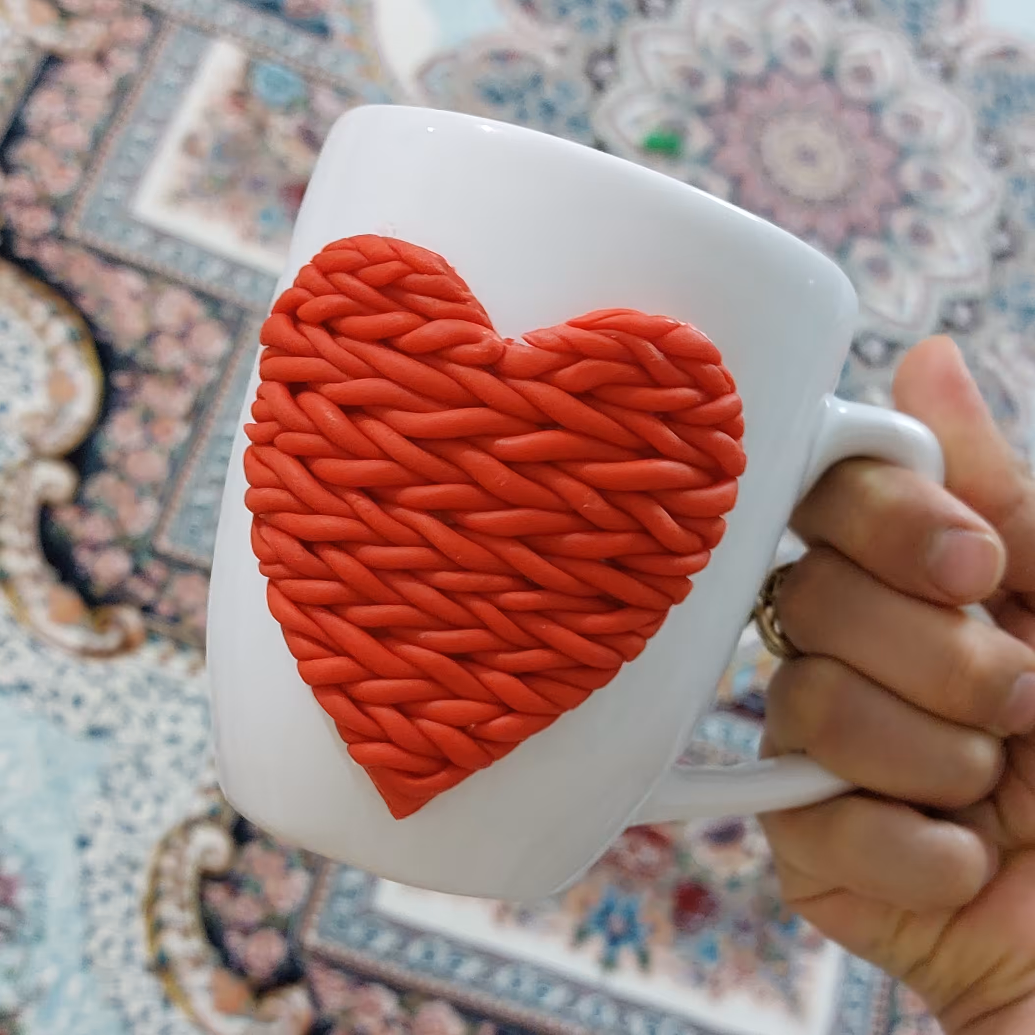 ماگ سرامیکی خمیری قلب 