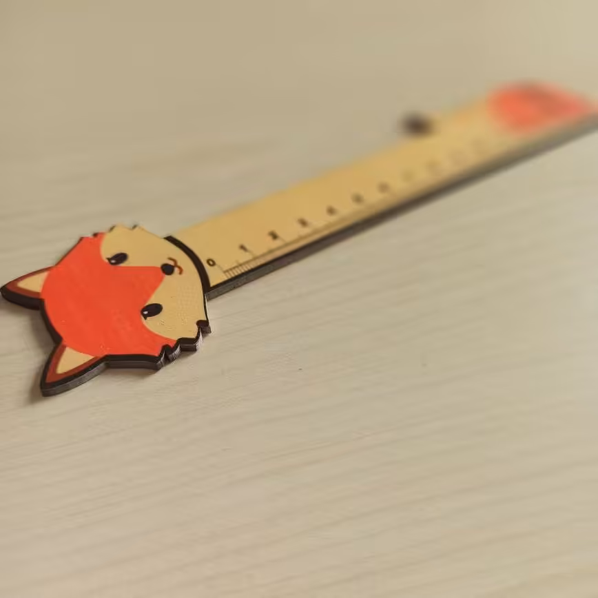 خط کش 15 سانتی چوبی - mdf - روباه