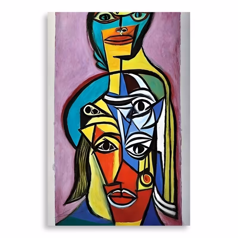 تابلو شاسی طرح چهره کوبیسم مدل NV0036