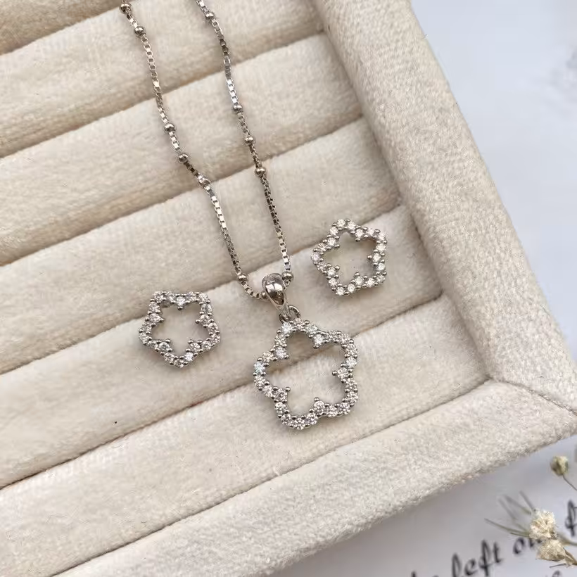 نیمست ظریف نقره 925 با روکش طلا سفید  کد 81