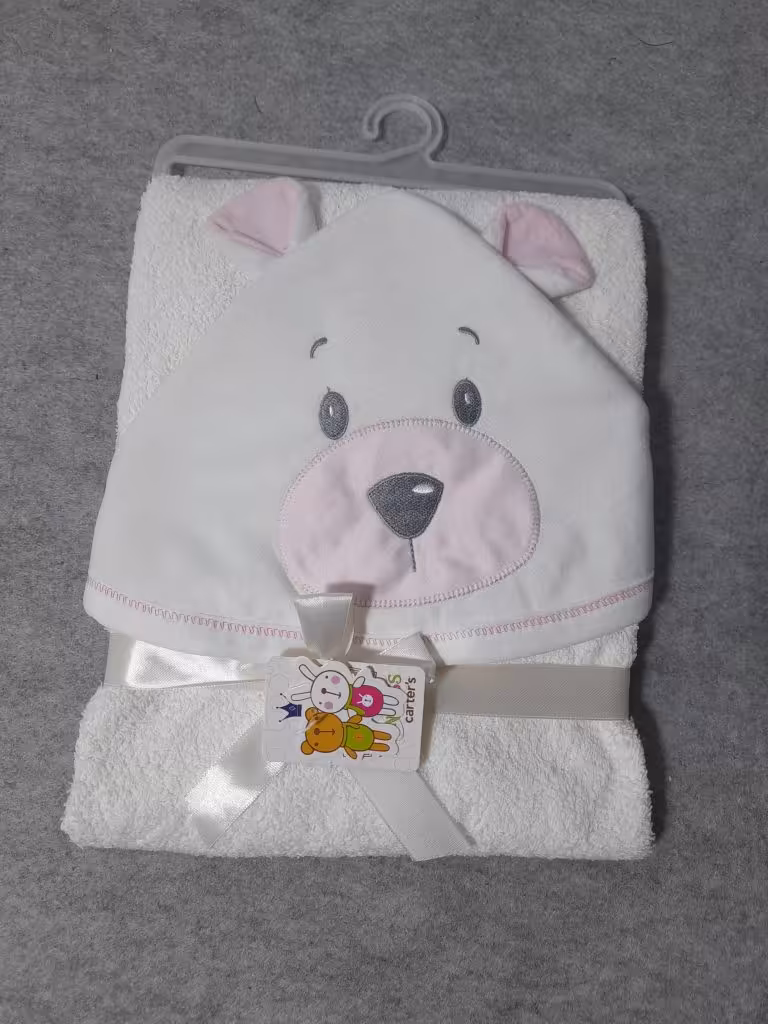 حوله ولیف گوش دار پرنس طرح خرس صورتی