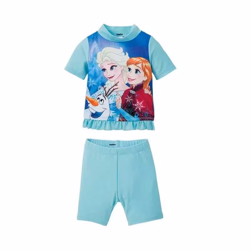 تیشرت و شلوارک مایویی مایو پوشیده نوزادی دخترانه فروزن آنتی یو وی لوپیلو lupilu آلمان سایز 6 تا 12 ماه(ارسال رایگان)