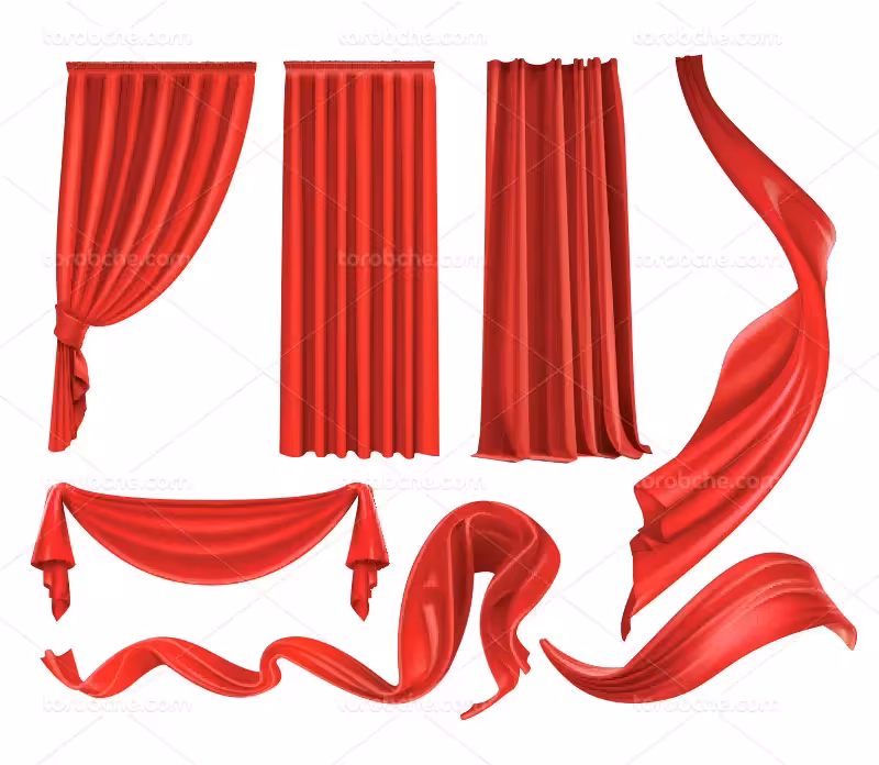 وکتور پرده قرمز | گرافیک با طعم تربچه
