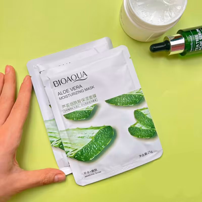 ماسک ورقه  ای آبرسان صورت  آلوئه ورا از برند بیوآکوا 25 گرمی