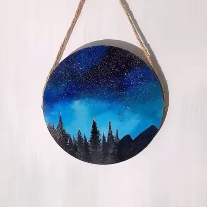 دیوار کوب چوبی آسمان شب