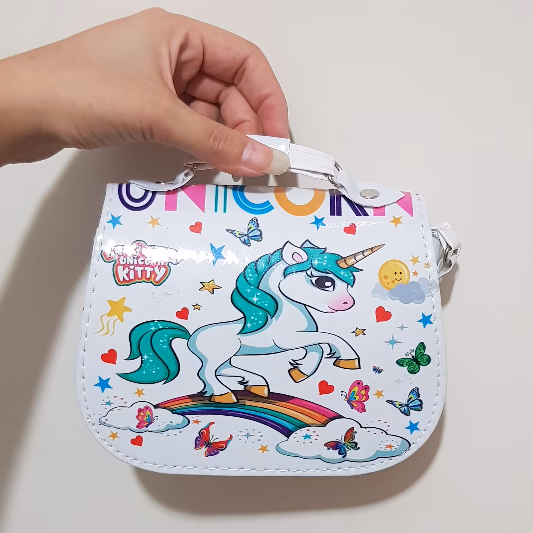 کیف  دخترونه اسب تکشاخ ورنی  مناسب هدیه کیف یونیکورن