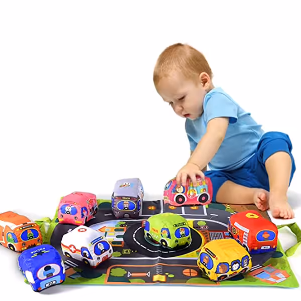 تشک بازی طرح خیابان به همراه ماشین پارچه ای هانگر Huanger کد HE0252