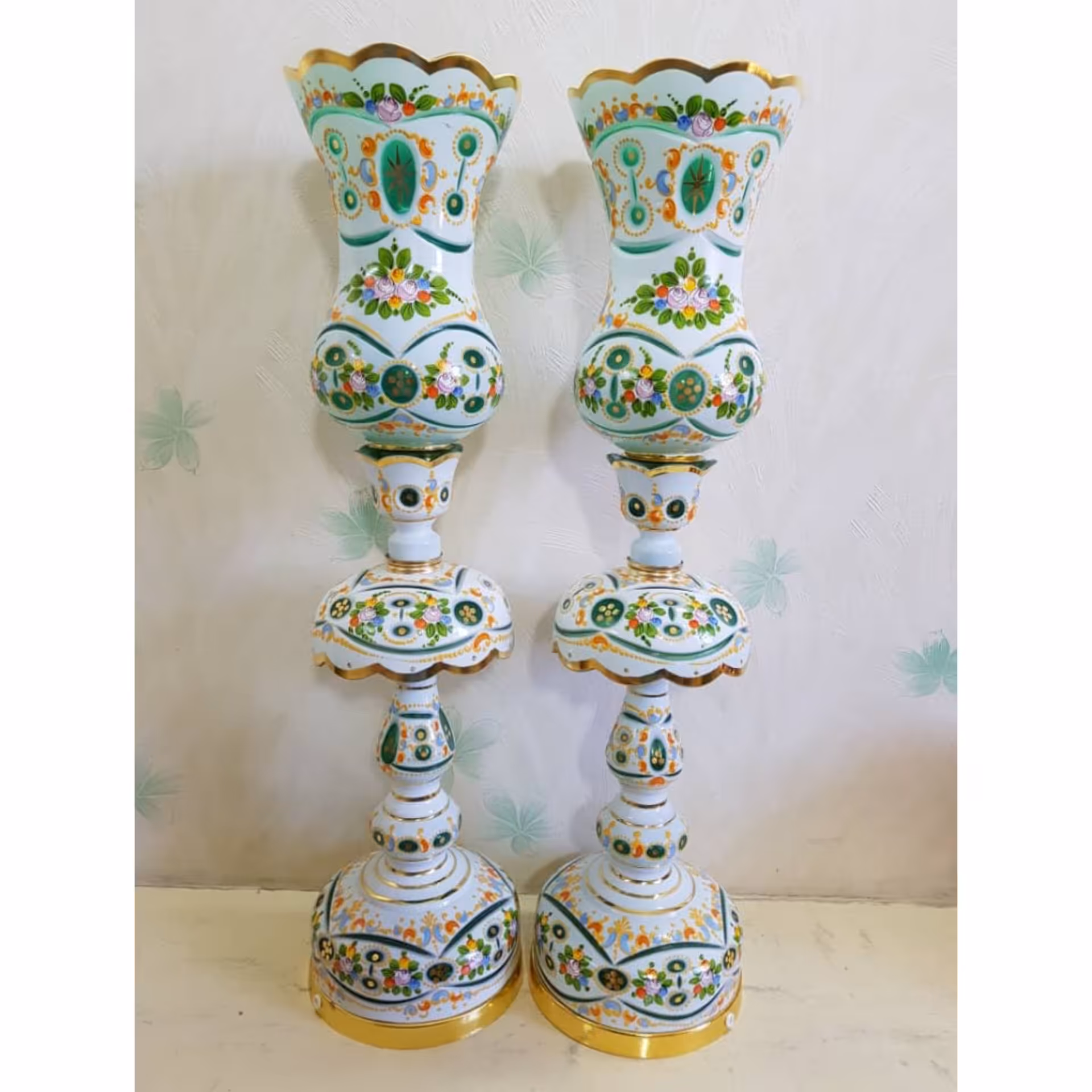 لاله  شمعدان سه پوست سبز ارتفاع 70 سانت ارسال رایگان گالری نوروزی 