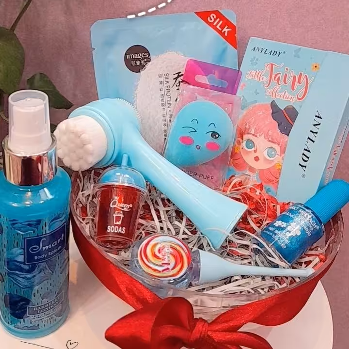 پک آرایشی رنگ آبی