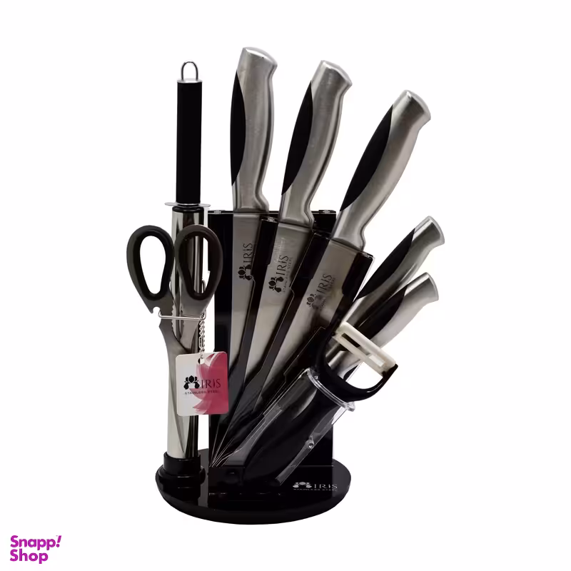 سرویس چاقو آشپزخانه 9 پارچه آیریس طرح FGS مدل 77