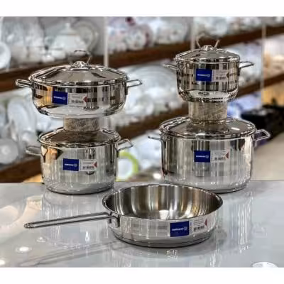 سرویس قابلمه استیل کورکماز 9پارچه اصل ترکیه 3مدل