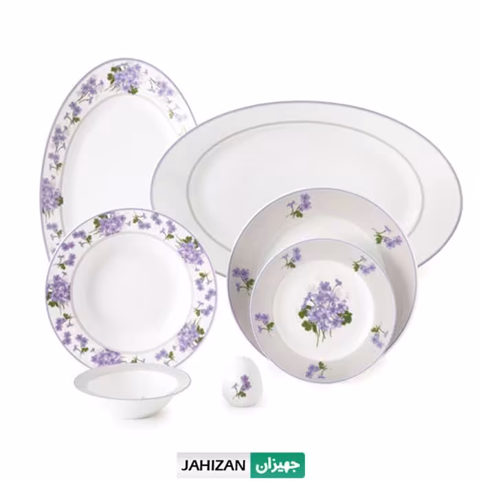 سرویس چینی زرین 28پارچه یاس بنفش سری ایتالیا