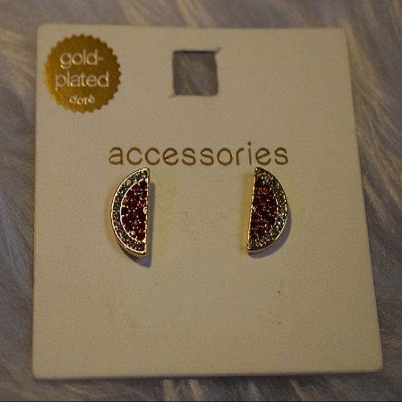 گوشواره اکسسوری (accessories) آلمان مدل هندونه ای شب یلدایی، ضد حساسیت