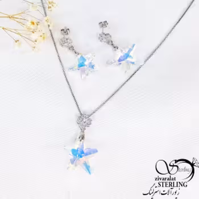 نیمست جواهری ستاره با سنگ سوارسکی هفت رنگ کد 11004