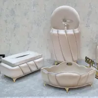 سطل و جادستمال کاغذی و باکس لوازم آرایش مخملی ترک،مناسب جهیزیه و منزل،قابل اجرا در  طرح و رنگ های مختلف