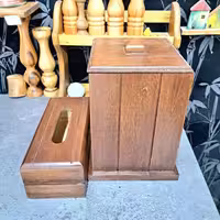 ست سطل و جا دستمال کاغذی کلاسیک دردار