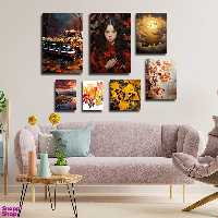 تابلو شاسی بکلیت طرح مدرن طبیعت و چهره و ماشین مدل SH-1763 مجموعه 7 عددی