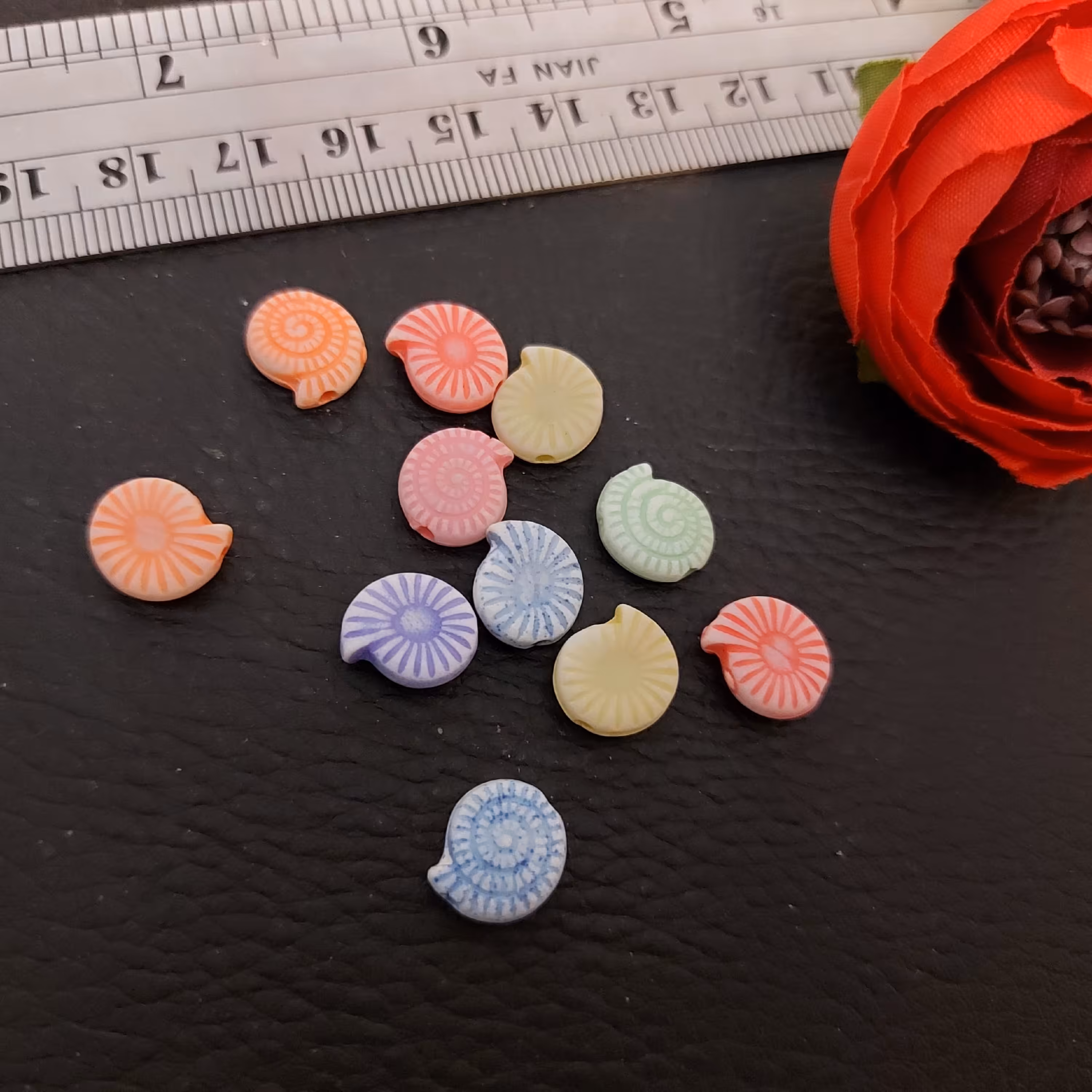 بینکار صدف رنگی پلی استر  رنگ ثابت بسته 10 عددی