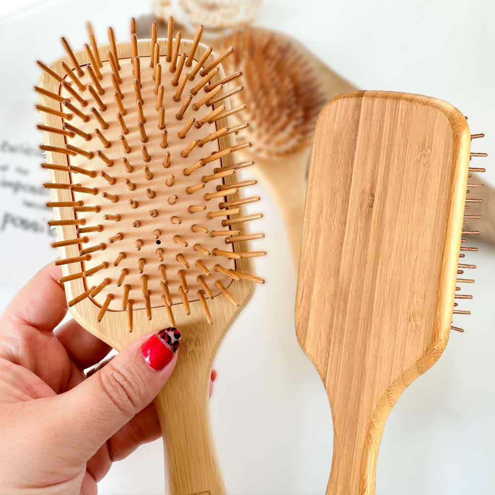 برس چوبی بامبو اصل در دوطرح گرد و مستطیلی جلوگیری از موخوره و الکتریسیته ساکن