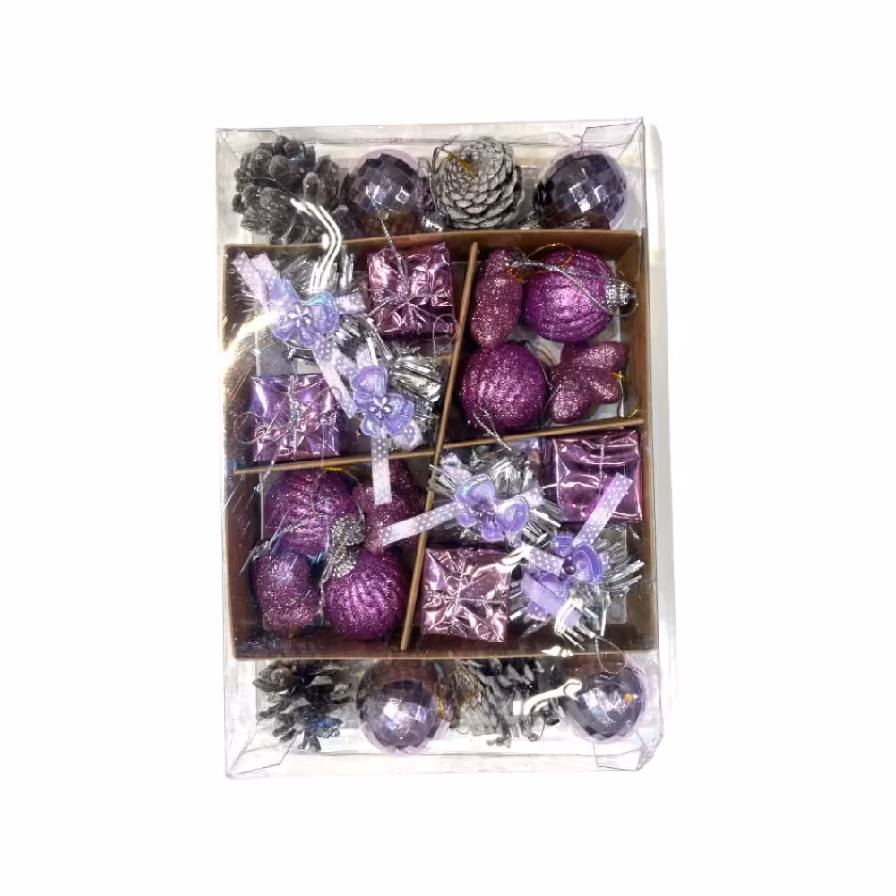 میکس تزئینات 24 عددی رنگ بنفش کد 611692