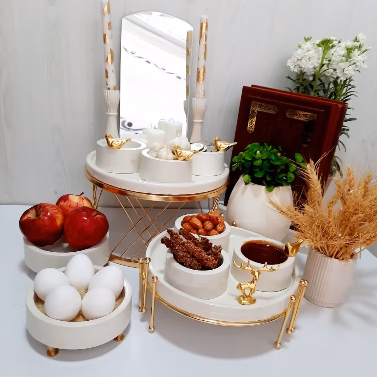 ست هفت سین با استند های طلایی 